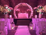 The caves floral arch and lanterns
