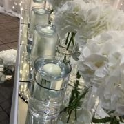 Simple White Hydrangea and Glasswear