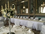 castle suite wedding breakfast candelabra with florals