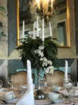 candelabra and flower centrepiece table arrangement