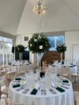 carlowrie wedding breakfast high impact floral centrepiece