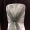Metallic Silver Organza Chair Drape 