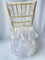 White Organza and Lace Ruffled Chair Drape