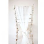 White Chiffon Chair Drape on Chiavari chair
