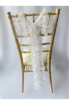 White Lace Sash on Chiavari chair