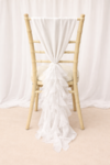 White Chiffon Ruffle Drape on Chiavari chair