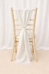 White Chiffon Drape on Chiavari chair