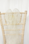Cream Crystal Organza Sash on Chiavari chair