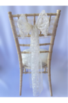 Cream Vintage Lace Sash on Chiavari chair