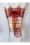 Red and Black Two Tone Organza Sash on Chiavari chair