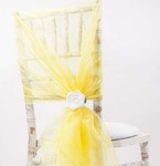 Yellow Organza Drape on Chiavari chair