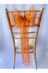 Burnt Orange Organza Sash on Chiavari chair