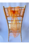 Orange Two Tone Organza Sash on Chiavari chair