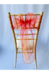 Pink and Orange Two Tone Organza Sash on Chiavari chair