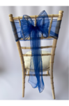 Navy Blue Organza Sash on Chiavari chair