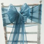 Petrol Blue Silk Organza on Chiavari chair