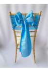 Sky Blue Taffeta Sash on Chiavari chair