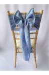 Blue Steel Taffeta Sash on Chiavari chair