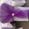 Purple Crystal Organza Chair Drape