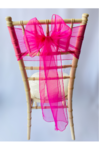 Hot Pink Organza Sash on Chiavari chair