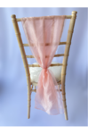 Pale Pink Organza Drape on Chiavari chair