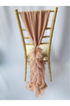 Blush Pink Chiffon Ruffled Hood on Chiavari chair