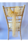 Gold Velvet Flock Organza  Sash on Chiavari chair