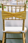 Gold Sequin Chair Band on Chiavari chair