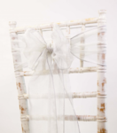 Silver Crystal Organza Sash on Chiavari chair