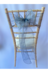 Metallic Silver Organza Sash on Chiavari chair