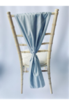 Dove Silver Taffeta Drape on Chiavari chair