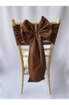 Chocolate Brown Taffeta sash on Chiavari chair