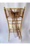 Chocolate Brown Organza Sash on Chiavari chair
