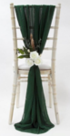 Hunter Green Chiffon Drape on Chiavari chair 