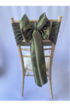Olive Taffeta Sash on Chiavari chair