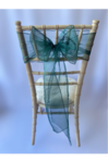 Hunter Green Organza Sash  on Chiavari chair