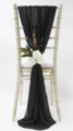 Black Chiffon Chair Drape on Chiavari chair