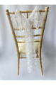 White Lace Sash on Chiavari chair