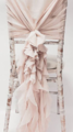 Pale Pink Chiffon Ruffled Hood on Chiavari chair