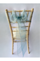 Grey Blue Organza Sash on Chiavari chair