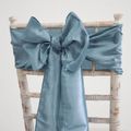 Dusty Blue Taffeta Sash on Chiavari chair