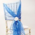 Cobalt Blue Organza Drape on Chiavari chair