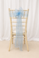 Sky Blue Organza Sash on Chiavari chair