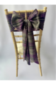 Purple and Grey Tartan Sash on Chiavari chair