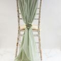 Sage Chiffon Drape on Chiavari chair