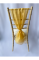 Gold Crystal Organza Chair Drape on Chiavari chair