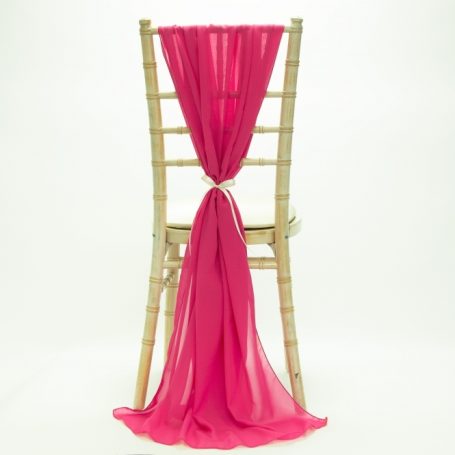 Raspberry Chiffon Chair Drape