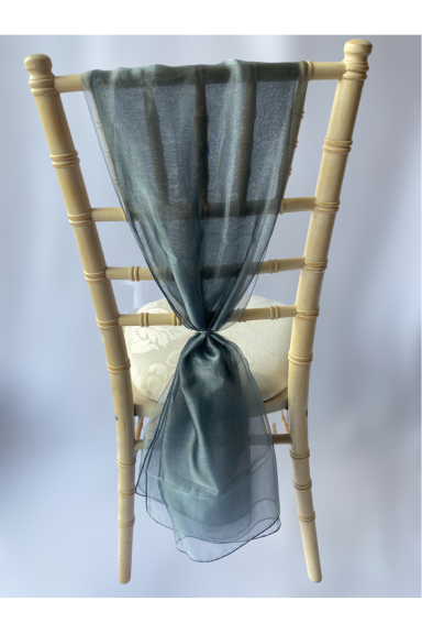 Metallic Grey Organza Drape