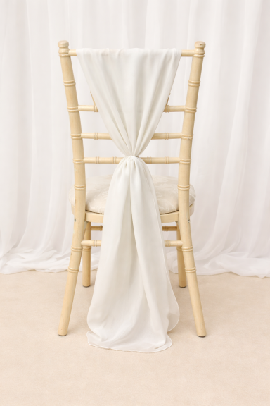 White Chiffon Chair Drape