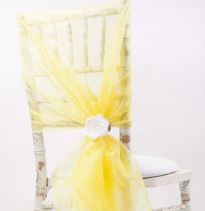 Yellow Organza Chair Drape Yellow Organza Chair Drape